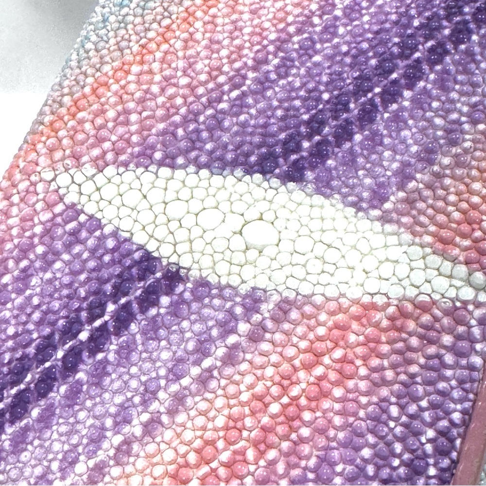 Stingray Trifold Wallet Ombre Lavender Pink Stripes Card Coin Holder - Picture 5 of 13